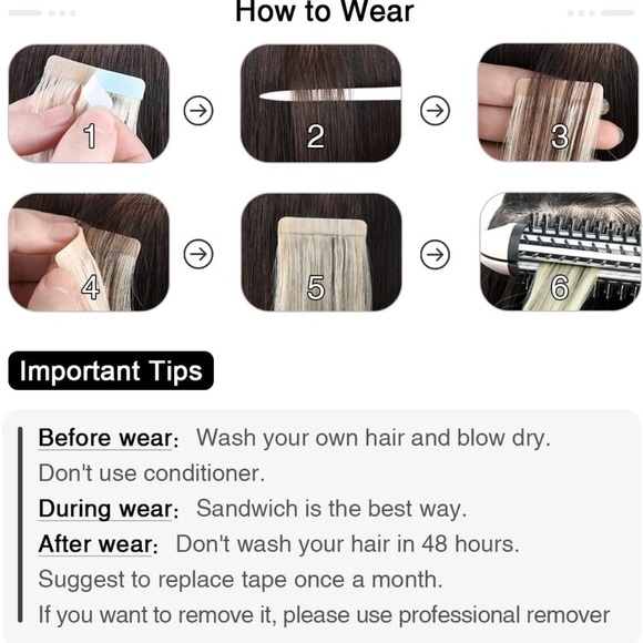 18Inch Tape in Hair Extensions Human Hair Rose Purple 10PCS/Pack Straight 25g - Picture 2 of 7